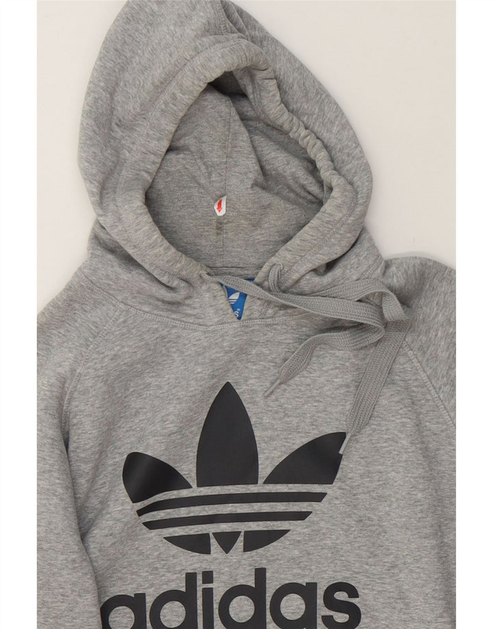 ADIDAS Mens Graphic Hoodie Jumper Medium Grey Cotton Vintage Adidas and Second-Hand Adidas from Messina Hembry 