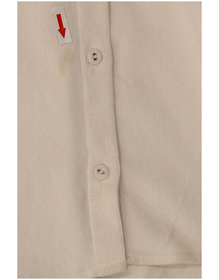 Zara Γυναικείο υπερμεγέθη κοτλέ πουκάμισο UK 10 Small White Polyester