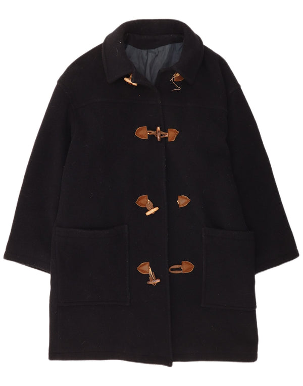 Vintage γυναικείο παλτό Duffle UK 14 Medium Navy Blue Wool