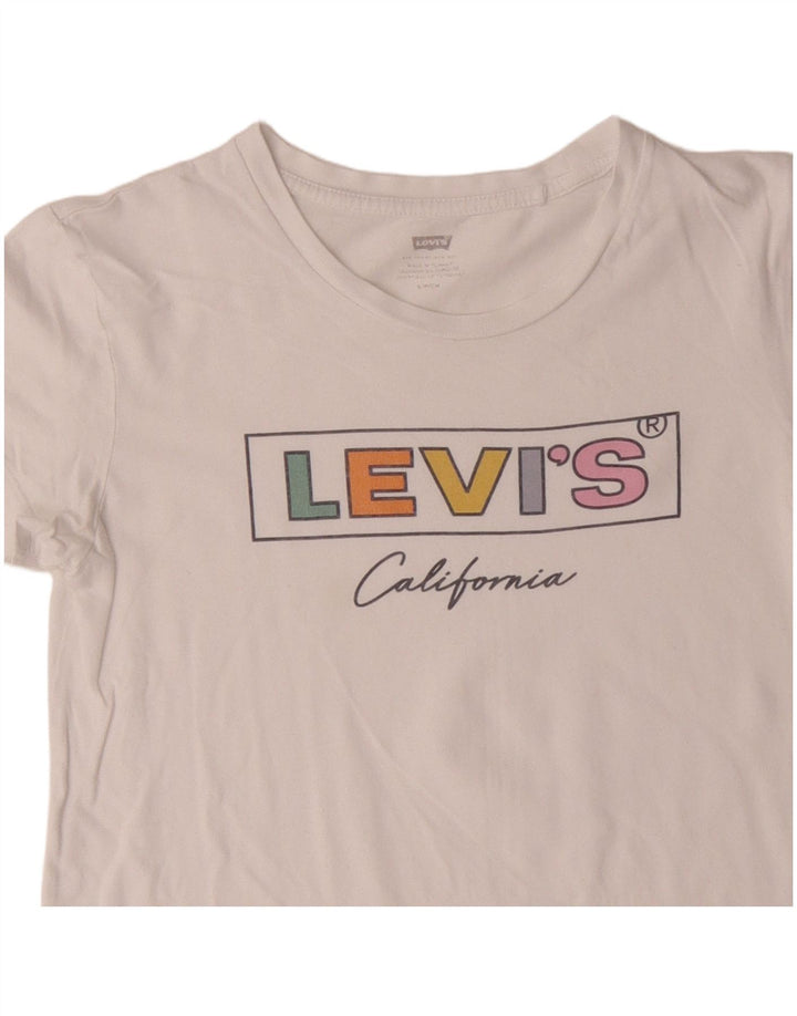 Γυναικείο γραφικό μπλουζάκι LEVI'S τοπ 10 μικρό λευκό βαμβάκι