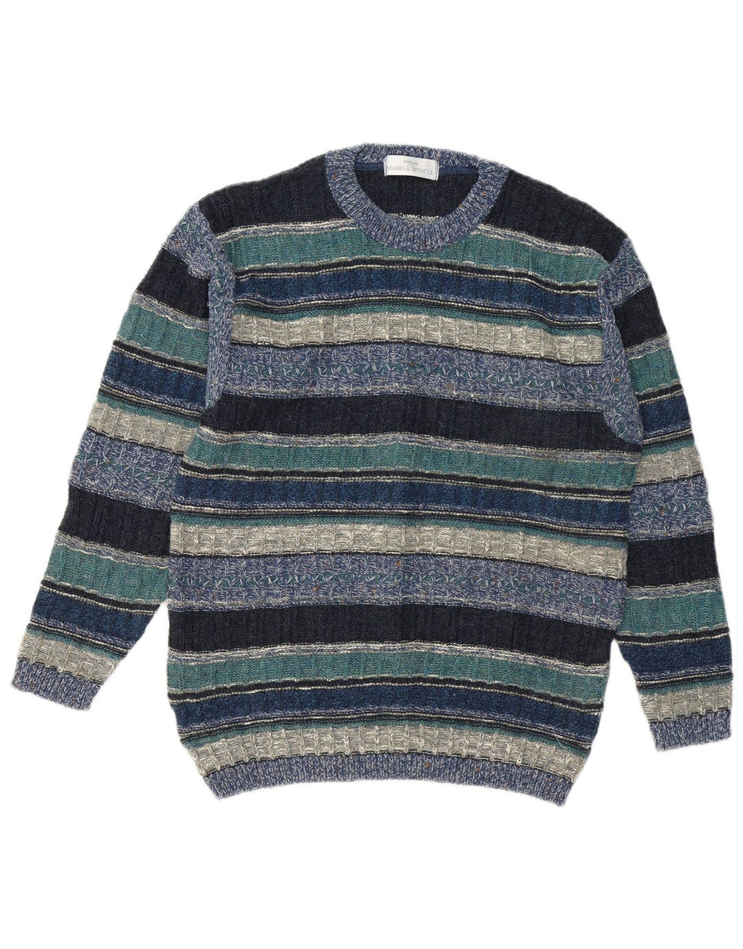 Marks & Spencer Ανδρικό πουλόβερ με λαιμόκοψη St. Michael Crew Small Blue