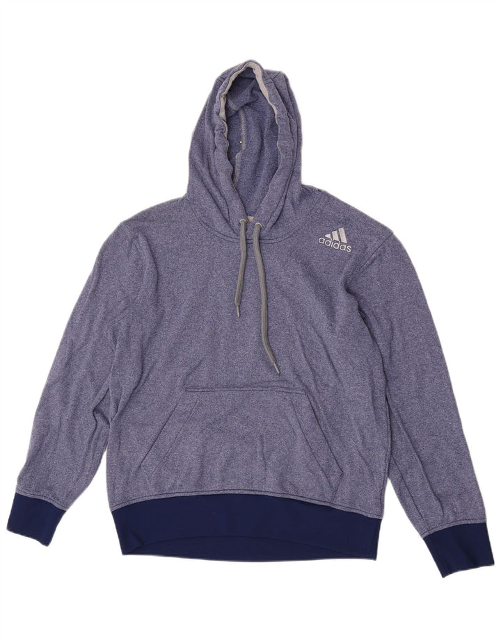 Adidas Γυναικείο Hoodie Jumper UK 14 Medium Blue Flecked Polyester