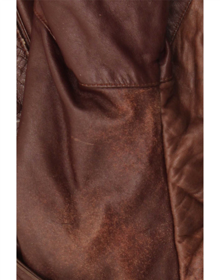 Vintage Γυναικείο Oversized Δερμάτινο Μπουφάν EU 38 Δερμάτινο Μεσαίο Καφέ