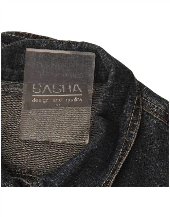 SASHA Γυναικείο Τζιν Μπουφάν UK 12 Medium Navy Blue