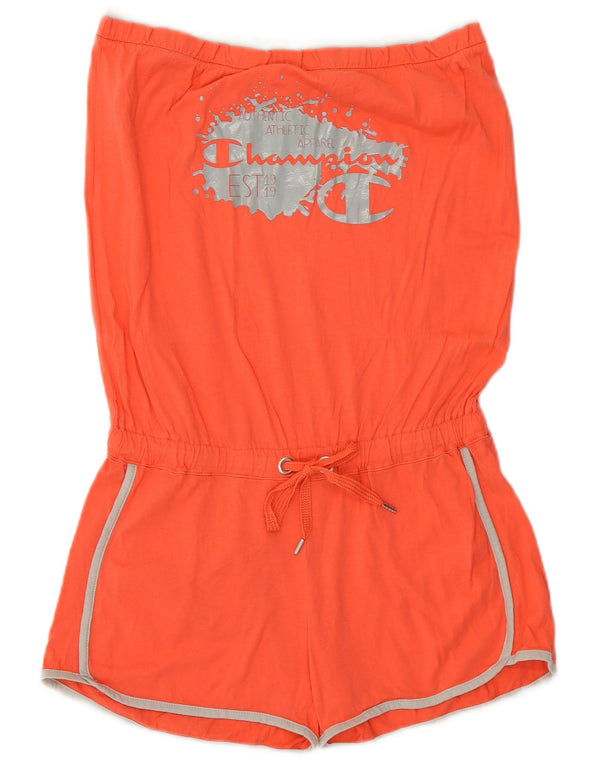Champion Womens Graphic Off Shoulder Playsuit UK 12 Medium Orange