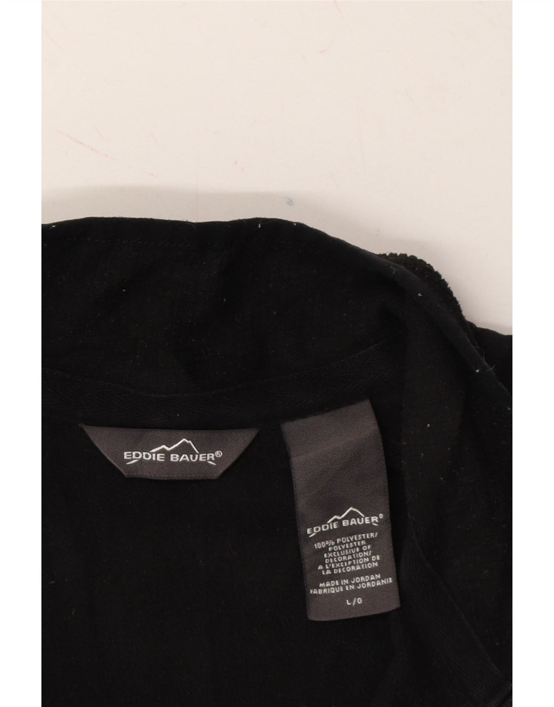 EDDIE BAUER Mens Zip Neck Fleece Jumper Large Black Polyester Vintage Eddie Bauer and Second-Hand Eddie Bauer from Messina Hembry 