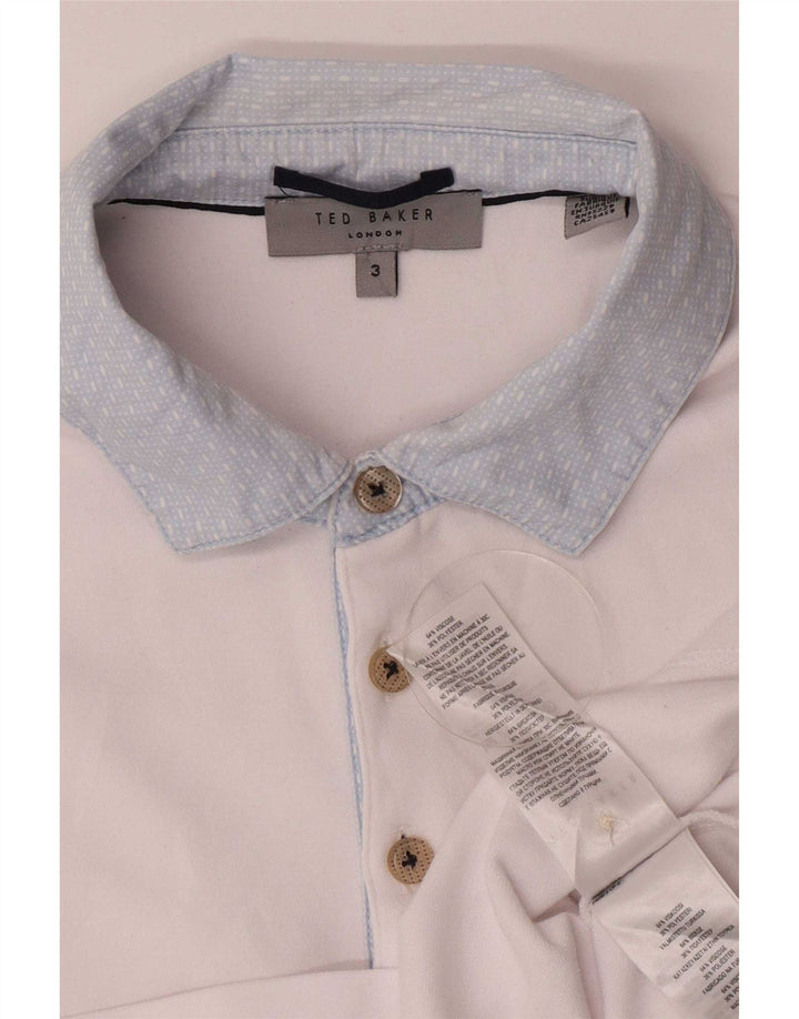 Ted Baker Ανδρικό Πόλο Μπλουζάκι Νούμερο 3 Μεσαίο Λευκό Βισκόζη