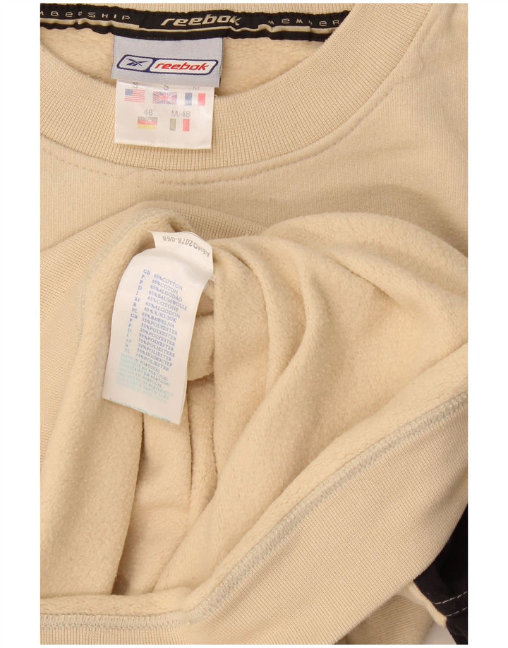 Ανδρικό γραφικό φούτερ Reebok Jumper Small Beige Colourblock Βαμβακερό