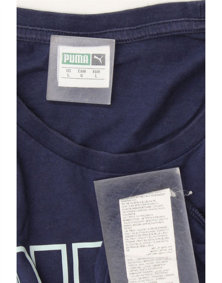Ανδρικό γραφικό T-Shirt Puma Top Large Navy Blue από βαμβάκι