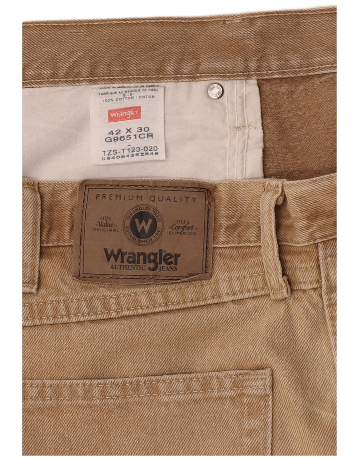 Ανδρικό τζιν ίσιο Wrangler W42 L30 Μπεζ βαμβακερό