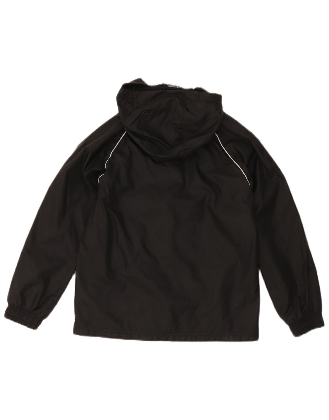 Adidas Boys Hooded Rain Jacket 7-8 Years Black Polyester