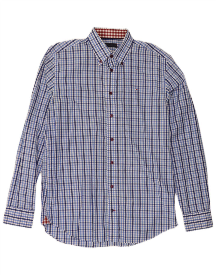 Ανδρικό πουκάμισο Tommy Hilfiger Size 39 15 1/2 Medium Blue Check Cotton