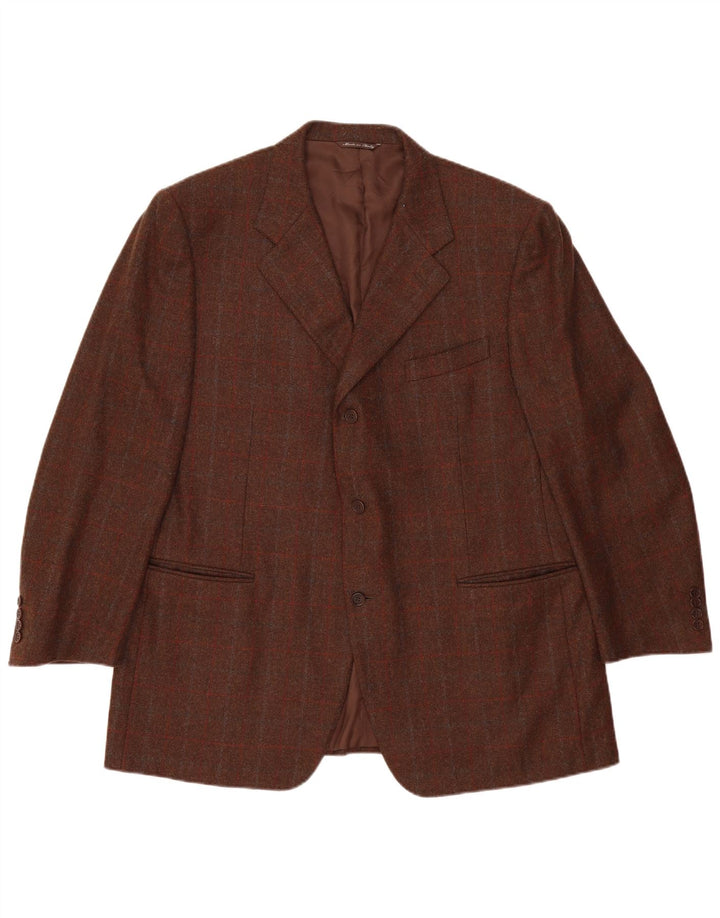 Canali Ανδρικό σακάκι σακάκι 3 κουμπιών IT 58 4XL Καφέ μαλλί