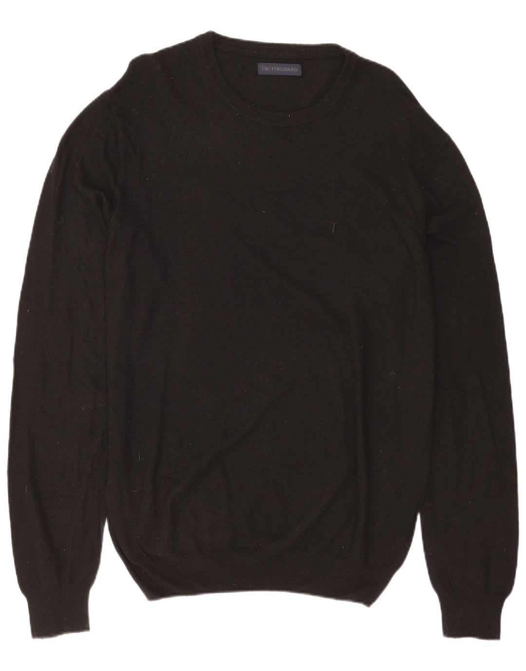 TRUSSARDI Ανδρικό πουλόβερ με λαιμόκαυστο, μεγάλο μαύρο πολυαμίδιο