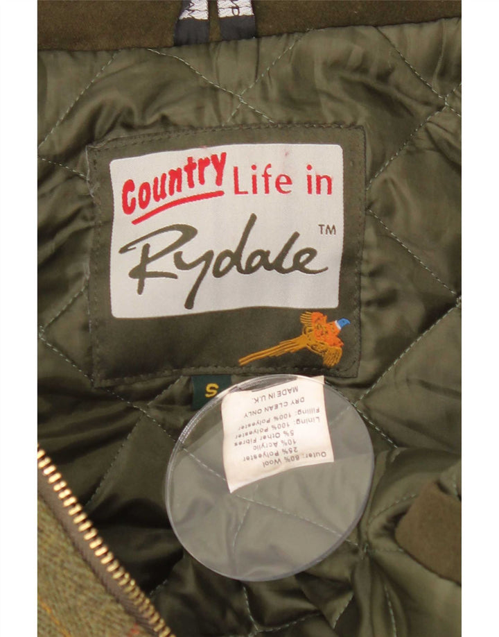 Ανδρικό παλτό Rydale Windbreaker UK 36 Small Khaki Check Wool