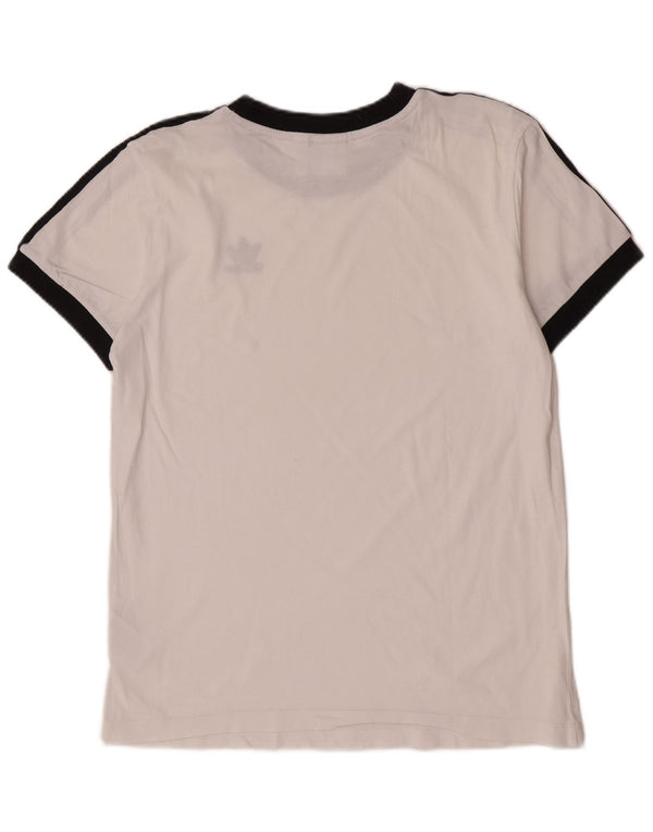 Γυναικείο κοντομάνικο γραφικό μπλουζάκι Adidas Top UK 6 XS White Colourblock