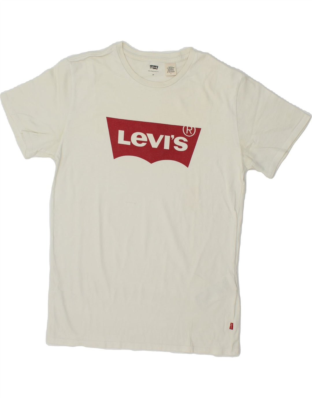 LEVI'S Womens Graphic T-Shirt Top UK 14 Medium White Cotton Vintage Levi's and Second-Hand Levi's from Messina Hembry 