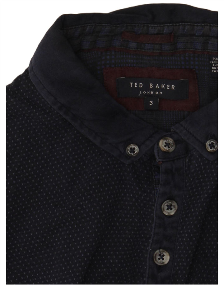 Ted Baker Ανδρικό μπλουζάκι πόλο νούμερο 3 Μεσαίο ναυτικό μπλε