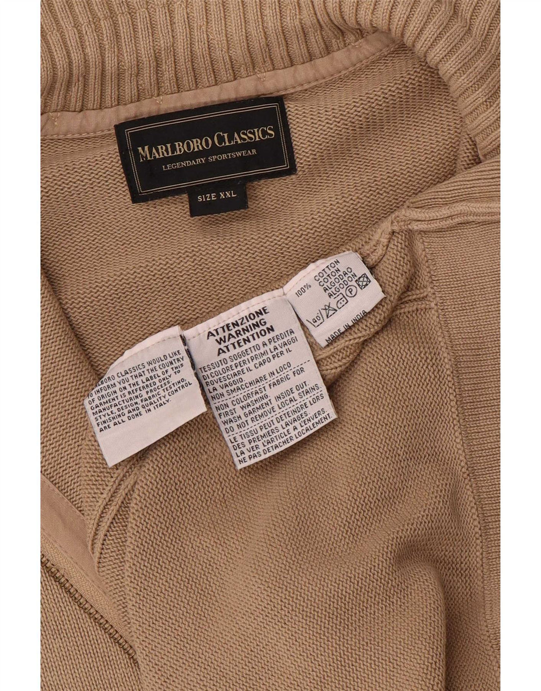 Ανδρικό πουλόβερ Marlboro Classics Cardigan 2XL Μπεζ βαμβακερό