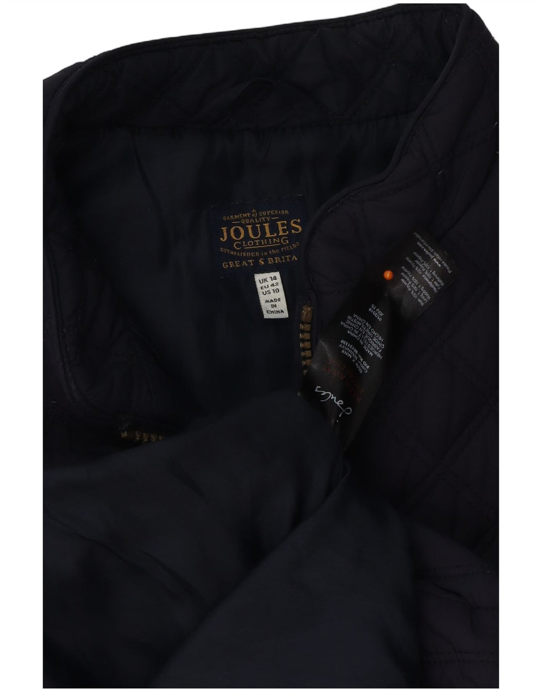 JOULES Γυναικείο καπιτονέ Gilet UK 14 Large Navy Blue Polyester