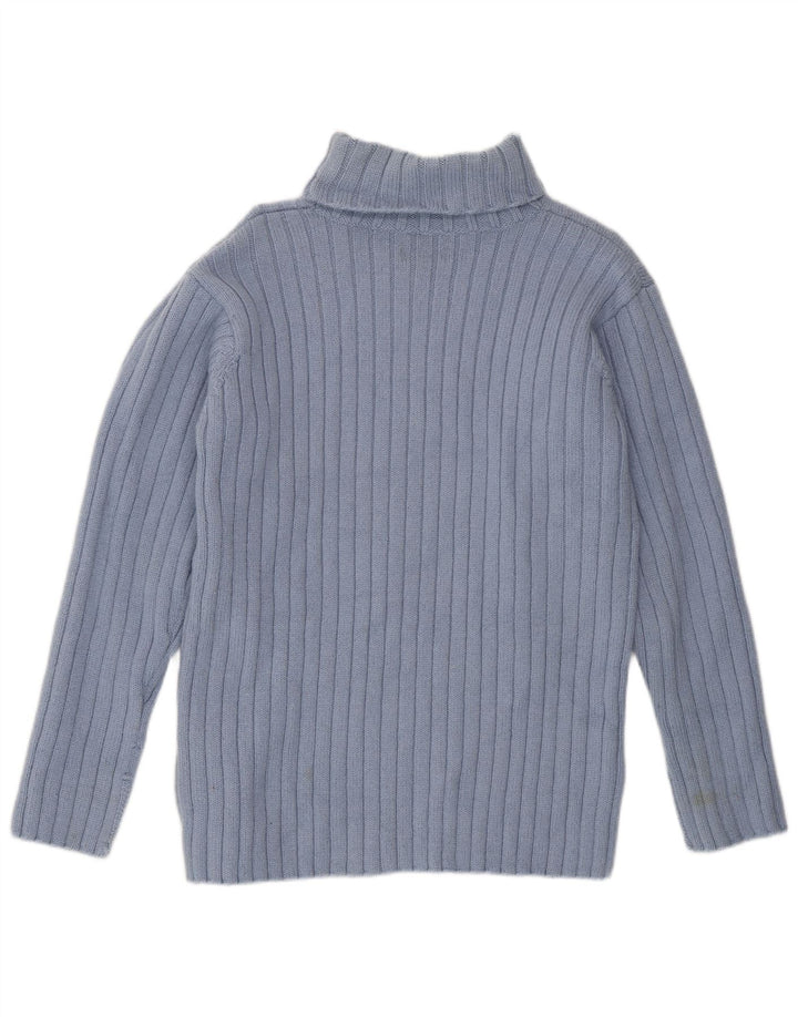 JIGSAW Γυναικείο πουλόβερ με ρολό λαιμόκοψη UK 14 μεσαίου μπλε μαλλί