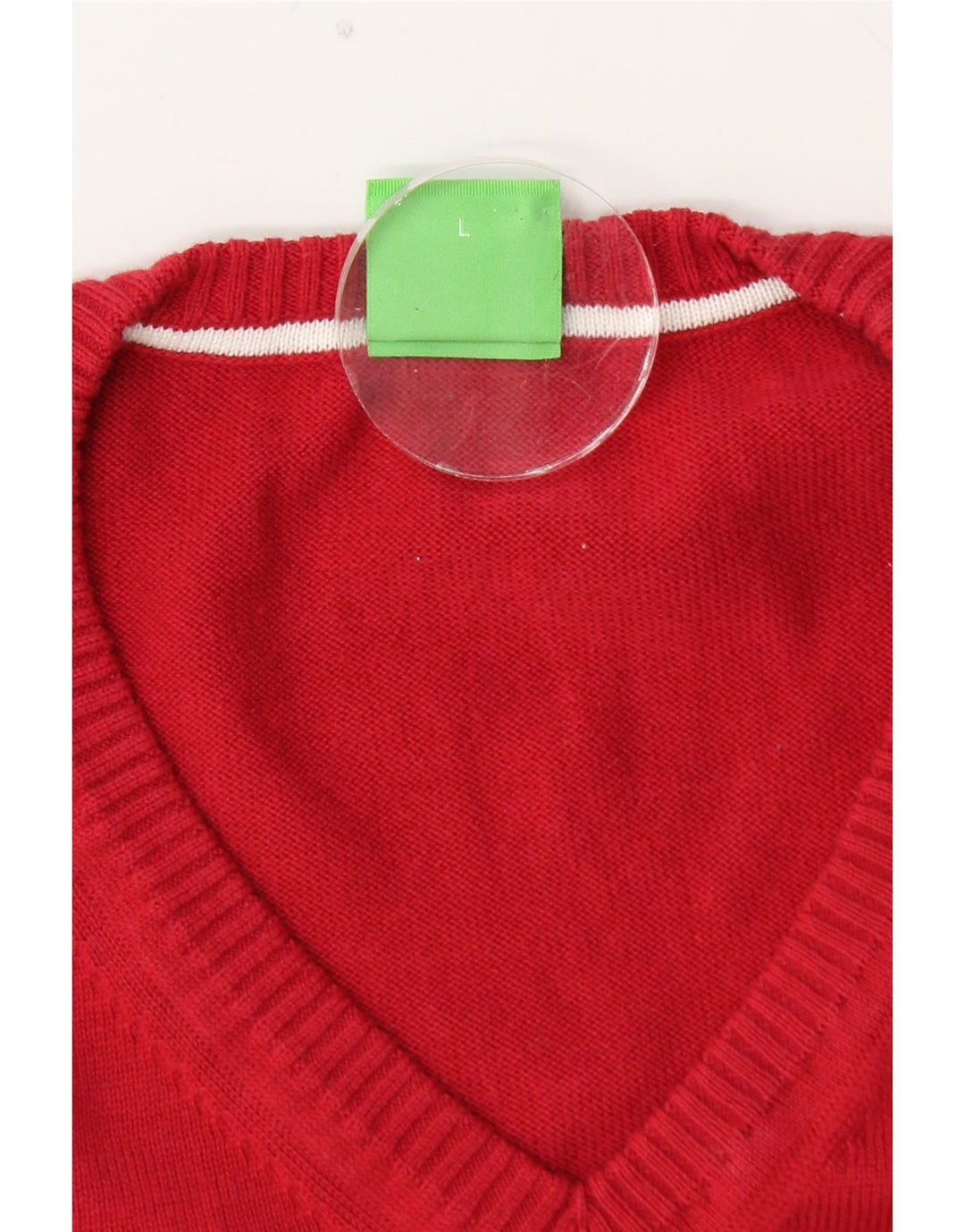 Ανδρικό πουλόβερ HUGO BOSS με γραφικό V λαιμόκοψη, μεγάλο κόκκινο χρώμα