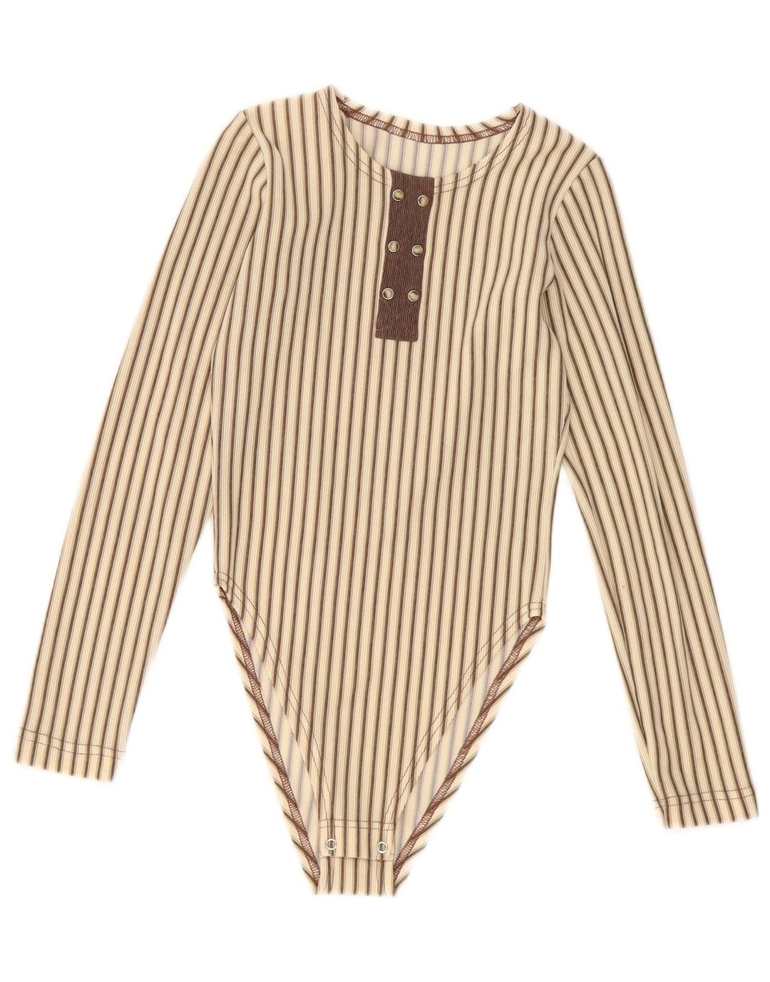 Vintage γυναικείο κορμάκι UK 8 Small Beige ριγέ