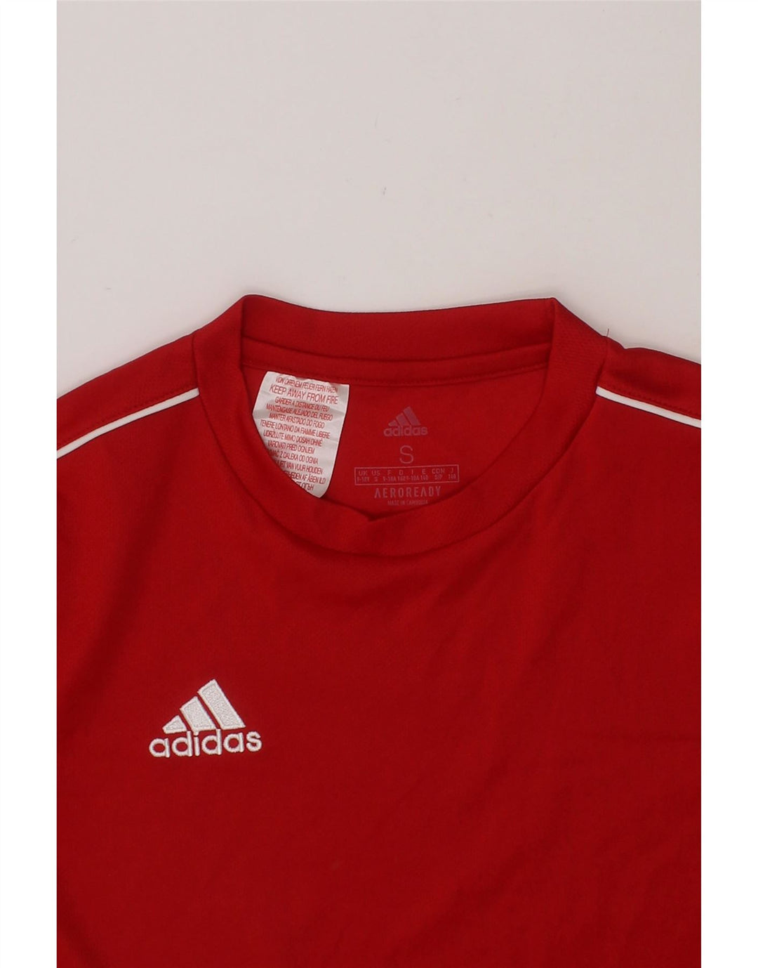 ADIDAS Boys Aeroready T-Shirt Top 9-10 Years Small  Red Polyester Vintage Adidas and Second-Hand Adidas from Messina Hembry 