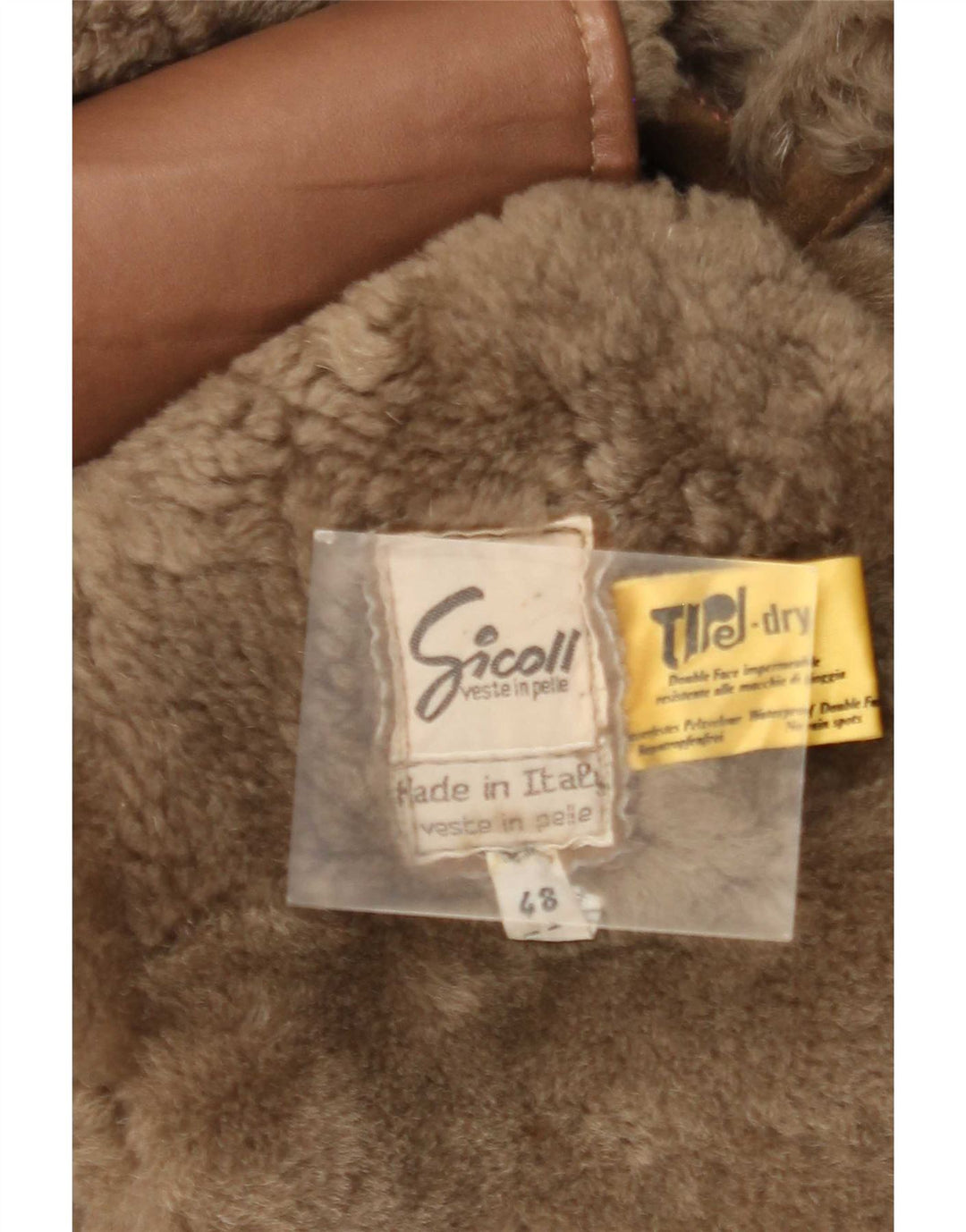 Vintage Ανδρικό Πανωφόρι Shearling Δερμάτινο IT 48 Μεσαίου καφέ