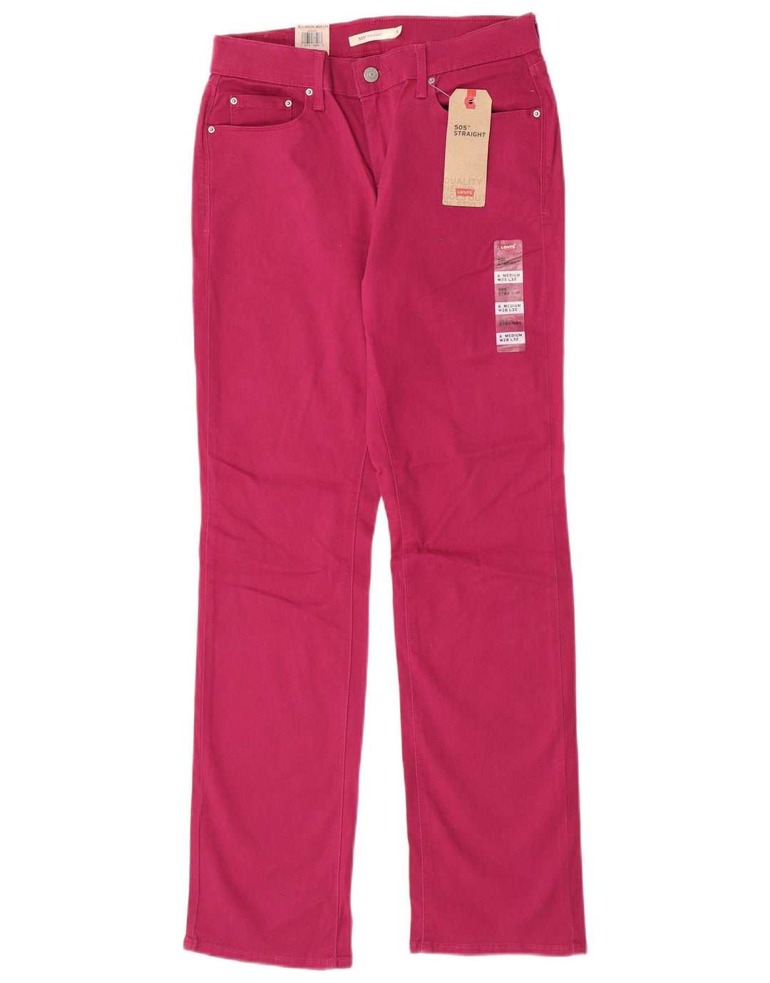 Γυναικείο Levi's 505 ψηλόμεσο τζιν US 6 Medium W28 L32 Ροζ βαμβακερό