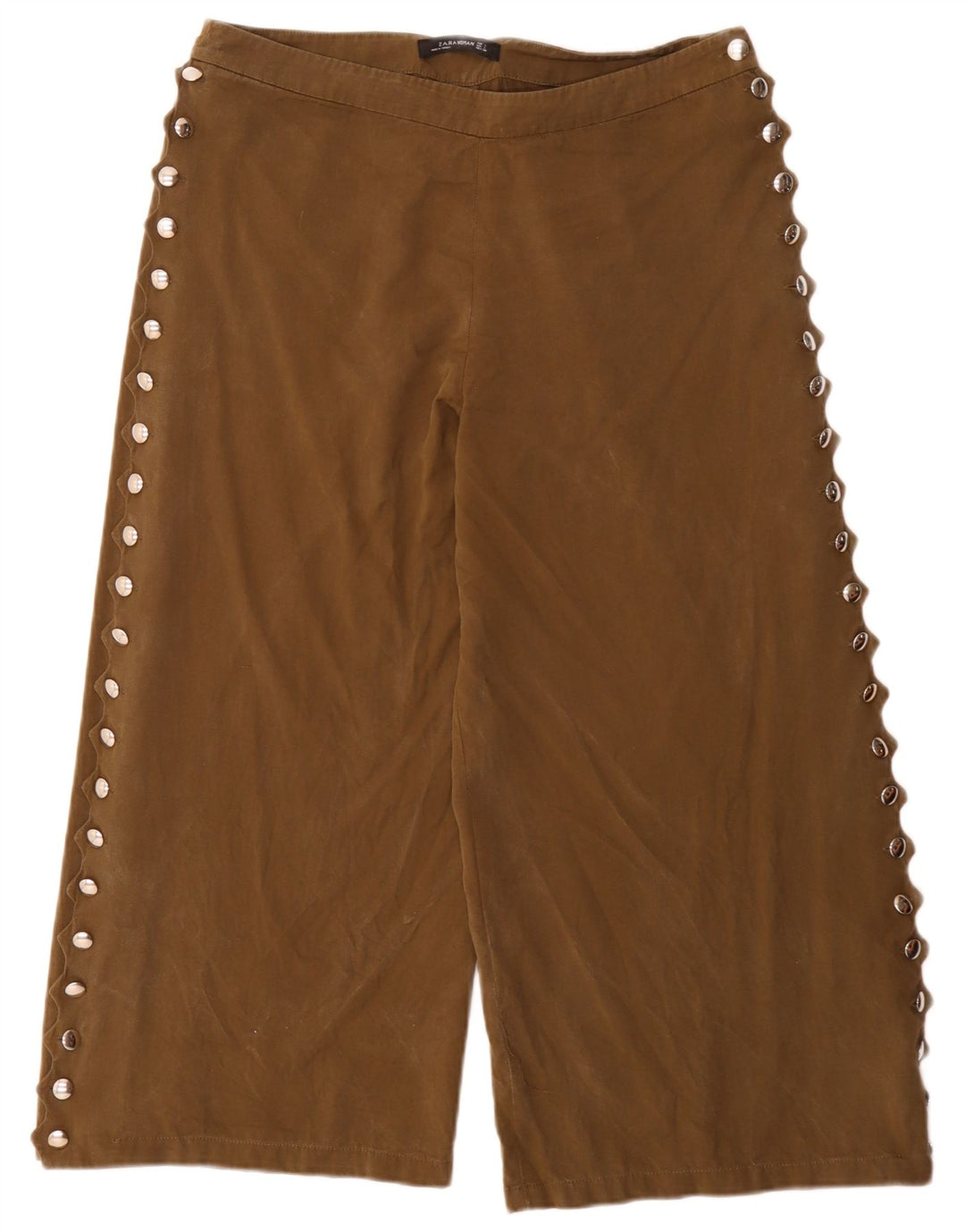 Zara Γυναικείο Παντελόνι Capri Large W32 L24 Khaki