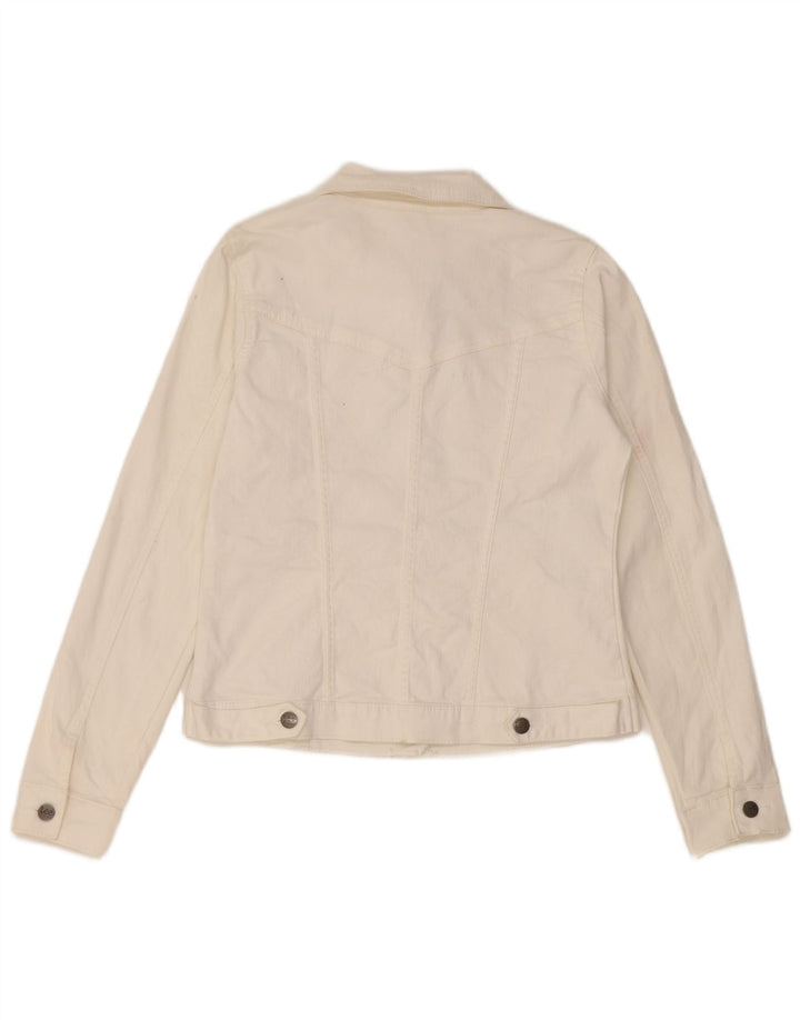 Τζιν μπουφάν Lee Womens Riders UK 10 Small White Cotton