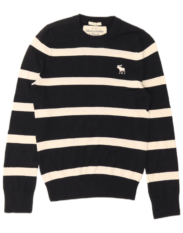 ABERCROMBIE & FITCH Mens Muscle Crew Neck Jumper Sweater Small Black