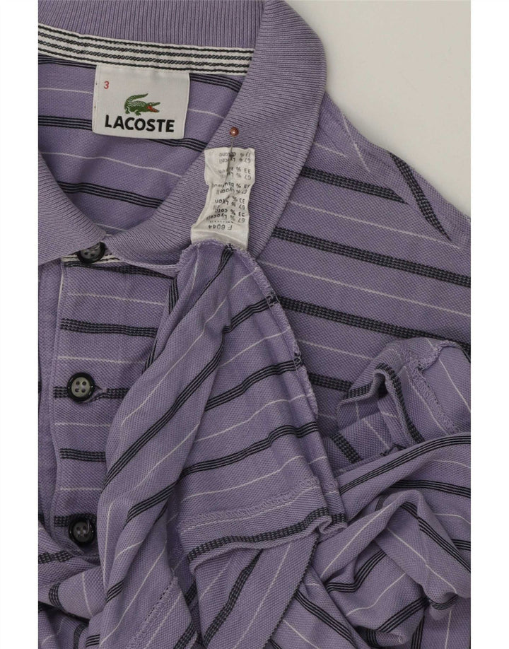 Ανδρικό μπλουζάκι πόλο Lacoste, μέγεθος 3, μικρό μωβ ριγέ Lyocell