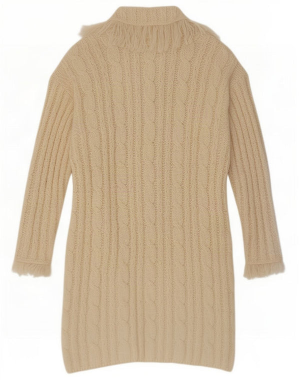 Carraig Donn Γυναικείο πουλόβερ Longline Cardigan UK 18 XL μπεζ μαλλί