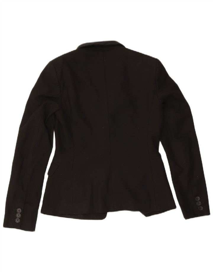 Benetton Γυναικείο Μπουφάν Blazer με 2 Κουμπιά IT 42 Μεσαίο Μαύρο Πολυεστέρα