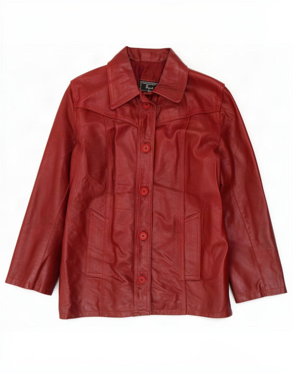 Bayside Γυναικείο Δερμάτινο Μπουφάν UK 14 Large Burgundy