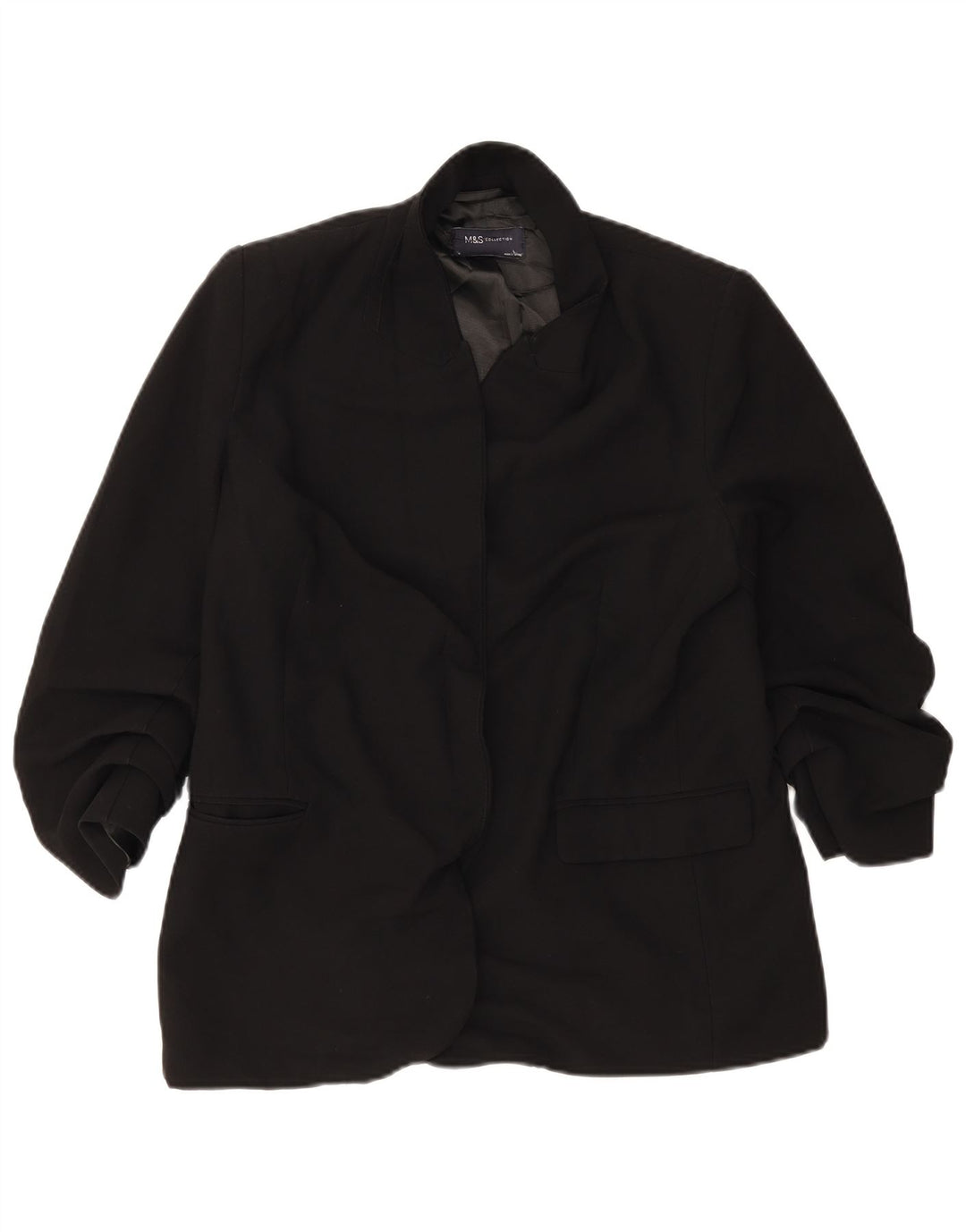 Marks & Spencer Γυναικείο Open Blazer Jacket UK 14 Large Black Polyester