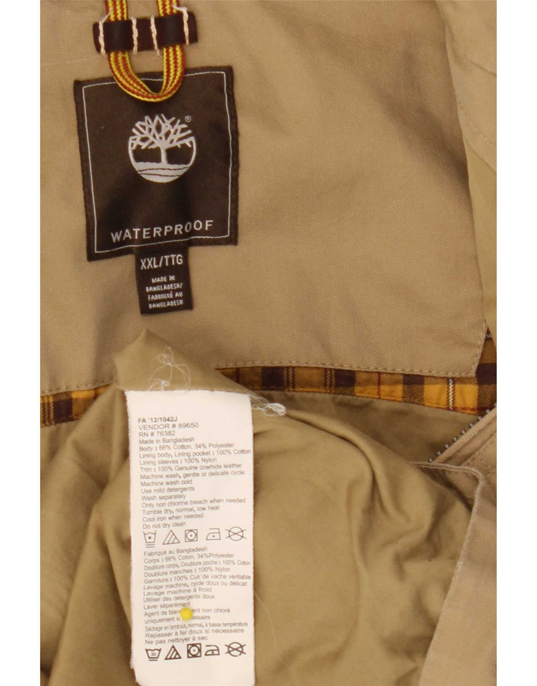 Ανδρικό Timberland Bomber Jacket UK 44 2XL Beige Cotton