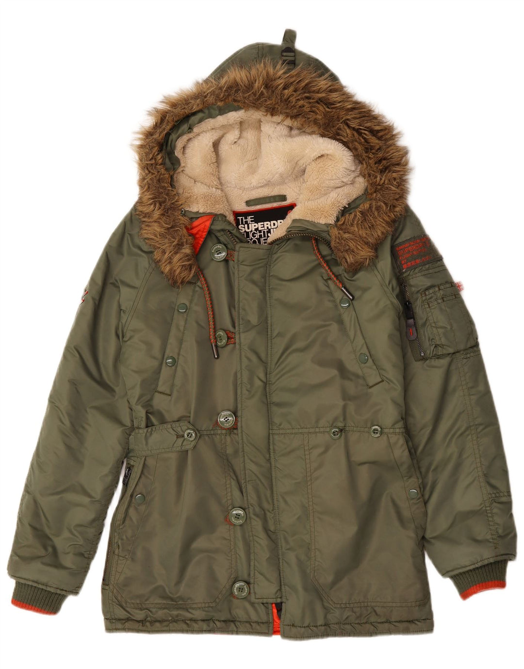 Ανδρικό μπουφάν Parka με κουκούλα SUPERDRY UK 36 Small Green Nylon