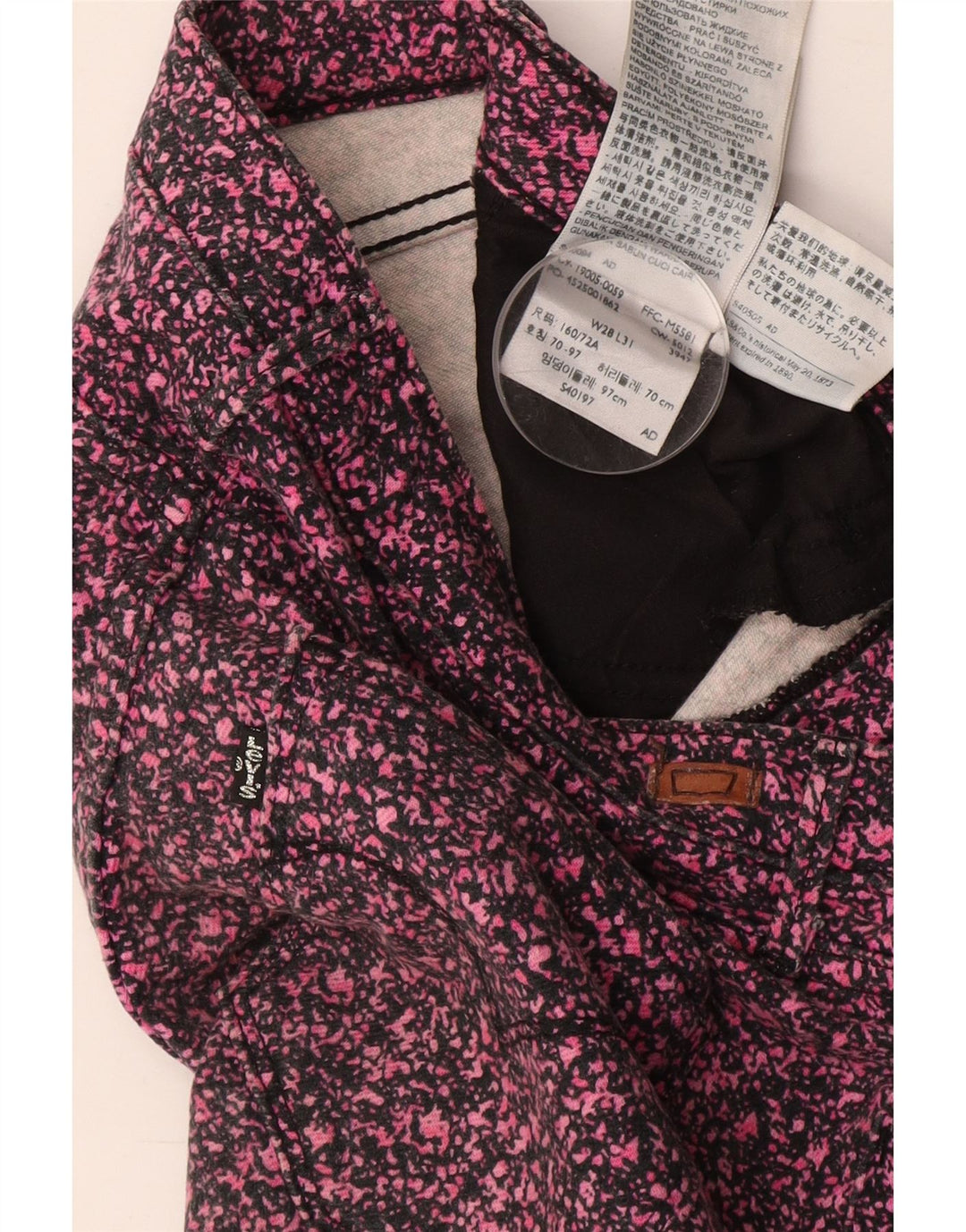 Γυναικείο Skinny Casual Παντελόνι LEVI'S W28 L31 Βαμβακερό με ροζ στίγματα