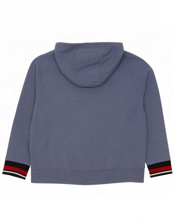 Tommy Hilfiger Γυναικείο γραφικό φούτερ με κουκούλα UK 16 Large Blue Colourblock