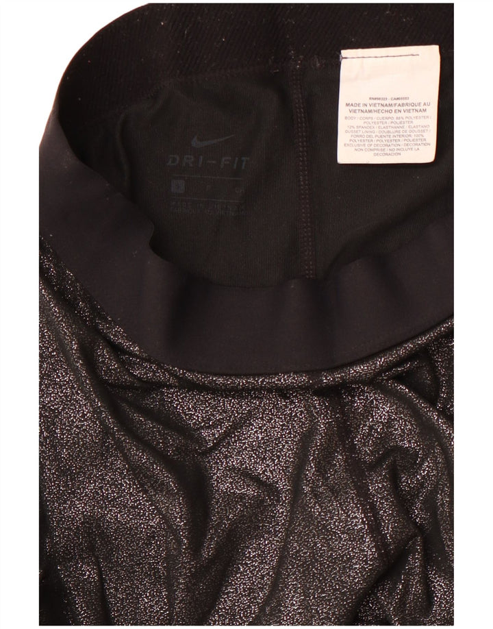 Γυναικεία γραφικά κολάν NIKE Dri Fit UK 8 Small Black Polyester