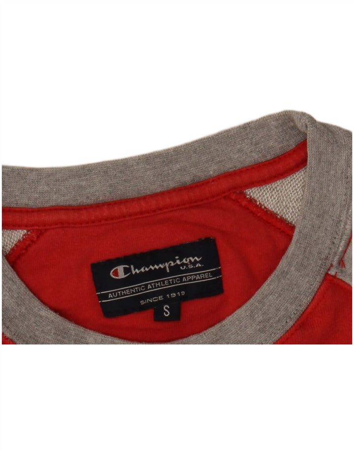 Ανδρικό γραφικό φούτερ Champion Jumper Small Red Colourblock