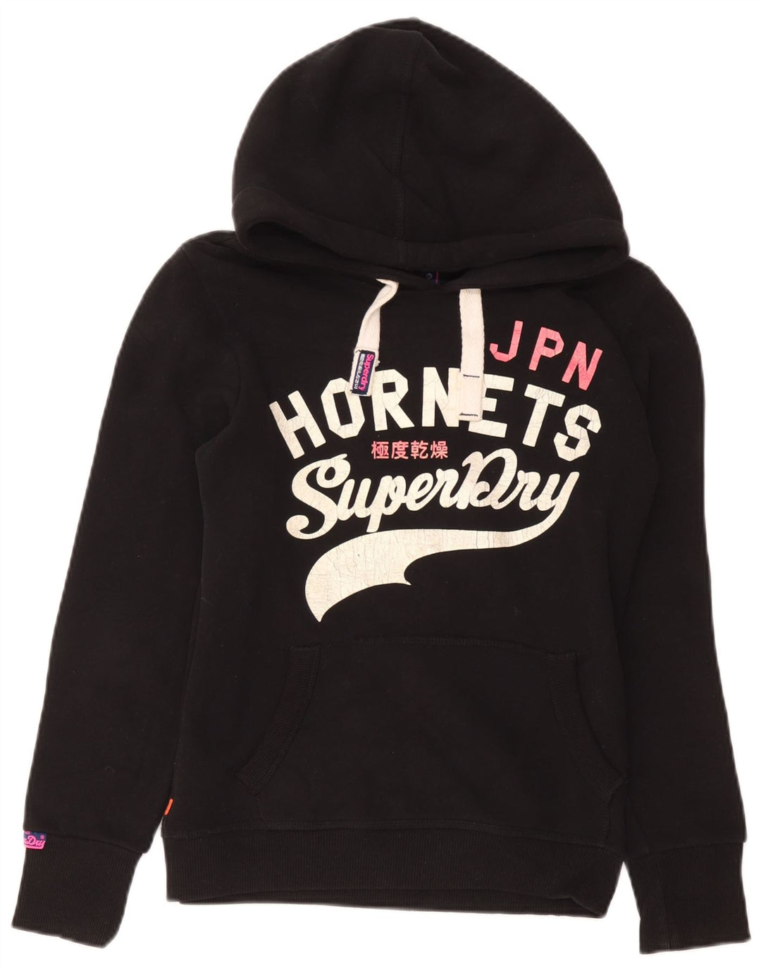 Superdry Ανδρικά Hornets Graphic Hoodie Jumper UK 10 Small Black Cotton