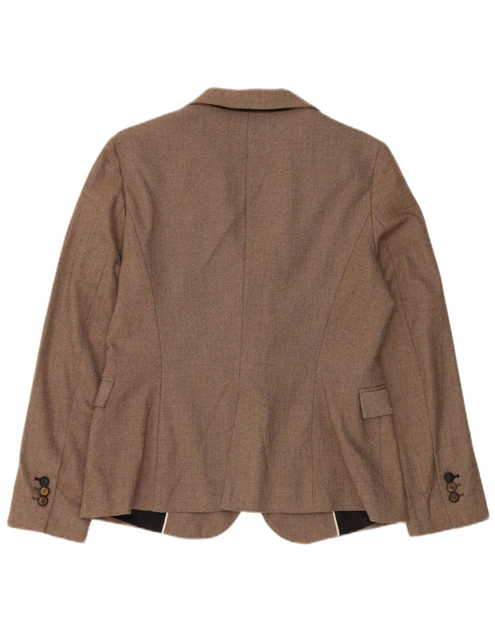Zara Γυναικείο μπουφάν blazer UK 14 μεγάλου καφέ πολυεστέρας