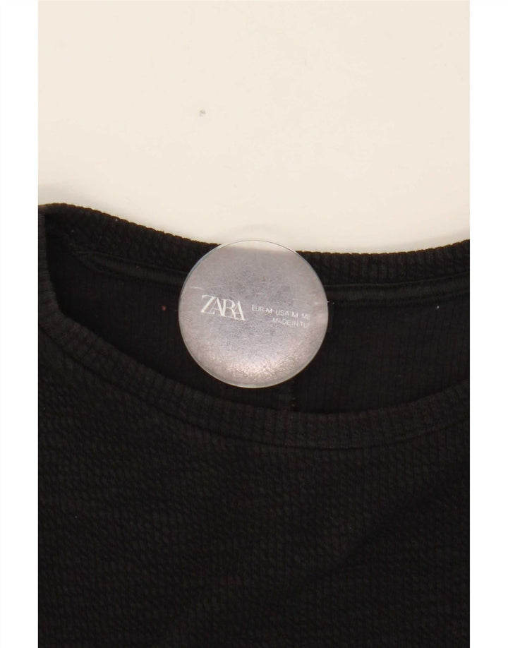 Zara Γυναικείο Αμάνικο Φόρεμα UK 12 Medium Μαύρο