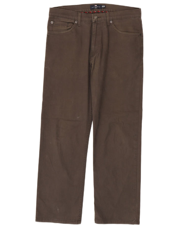 Marks & Spencer Mens Blue Harbour Straight Casual Παντελόνι W32 L29 Καφέ