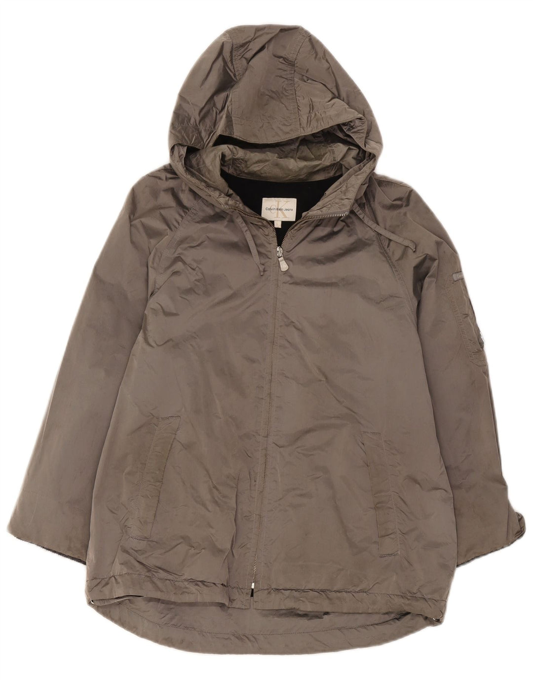 Γυναικείο τζάκετ με κουκούλα Calvin Klein UK 16 Large Grey Polyamide