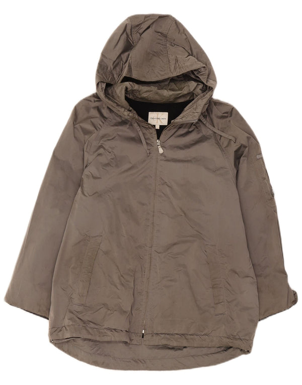 Γυναικείο τζάκετ με κουκούλα Calvin Klein UK 16 Large Grey Polyamide